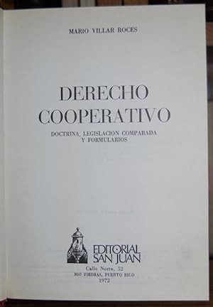 Seller image for DERECHO COOPERATIVO. Doctrina, Legislacin comparada y formularios for sale by Fbula Libros (Librera Jimnez-Bravo)
