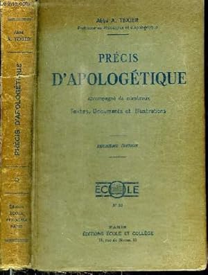 Imagen del vendedor de PRECIS D'APOLOGETIQUE - CLASSES SUPERIEURES DES MAISONS D'EDUCATION ET CERCLE D'ETUDES a la venta por Le-Livre