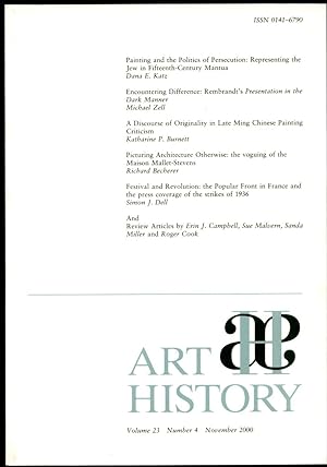 Seller image for Art History: Journal of the Association of Art Historians, Volume 23, Number 4, November 2000 for sale by Little Stour Books PBFA Member