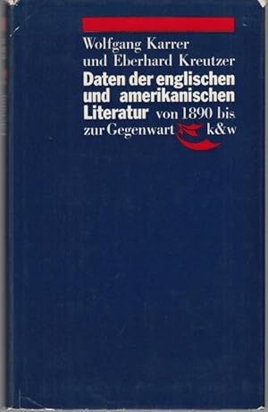 Bild des Verkufers fr Daten englischer und amerikanischer Literatur 1890 bis zur Gegenwart zum Verkauf von Graphem. Kunst- und Buchantiquariat