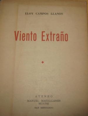 Imagen del vendedor de Viento extrao. Prlogo de Guillermo Sanhueza a la venta por Librera Monte Sarmiento