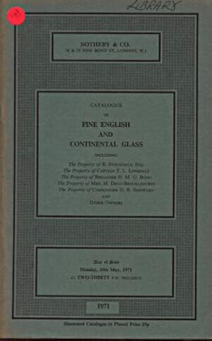 Sothebys 1971 Fine English and Continental Glass