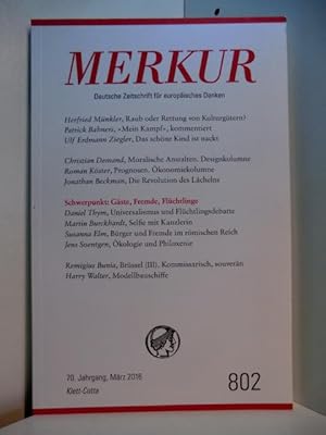 Bild des Verkufers fr Merkur. Deutsche Zeitschrift fr europisches Denken. Heft Nr. 802, Mrz 2016 zum Verkauf von Antiquariat Weber