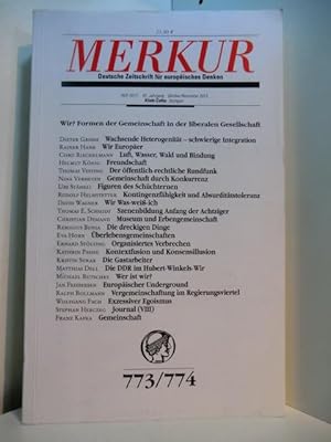 Bild des Verkufers fr Deutsche Zeitschrift fr europisches Denken. Sonderheft Nr 773/774. Heft 10/11. 67. Jahrgang Oktober/ November 2013. Titel: Wir? Formen der Gemeinschaft in der liberalen Gesellschaft zum Verkauf von Antiquariat Weber