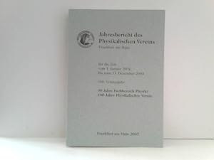 für die Zeit vom 1. Januar 2004 bis zum 31. Dezember 2004, 180. Vereinsjahr, Mit Abb.,