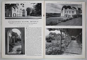 Original Issue of Country Life Magazine Dated January 25th 1946 with a Main Feature on Rackenford...