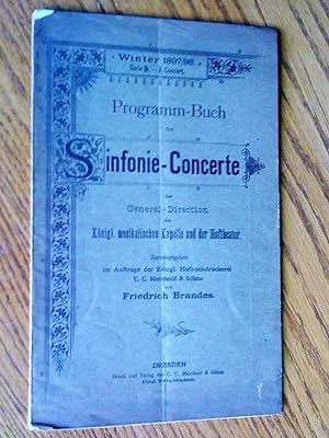 Programme-bach der Sinfonie-Concerte 9.) Friedrich Brandes. Winter 1897-98