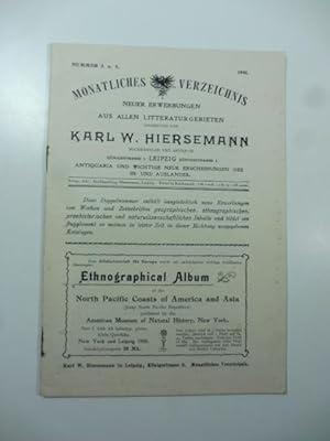 Karl W. Hiersemann in Leipzig. Monatliches Verzeichnis
