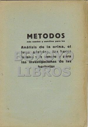 Métodos más usados y sencillos para los Análisis de orina, el jugo gástrico, las heces fecales y ...