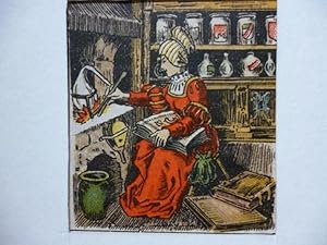 Orig. kolorierter Holzstich - Apotheke - Apotheke Bernried.