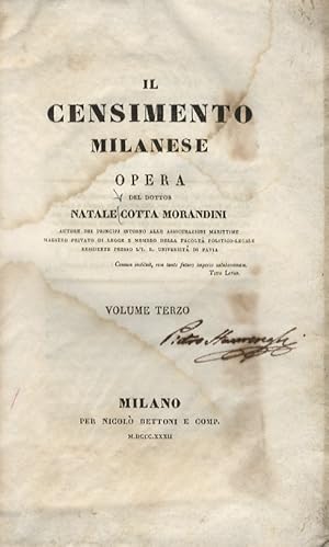 Il censimento milanese [.]. Volume terzo.