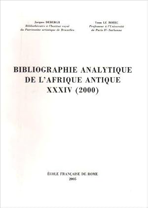 Bild des Verkufers fr Bibliographie analytique de l'Afrique antique XXXIV (2000) zum Verkauf von JLG_livres anciens et modernes