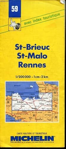 Seller image for CARTE MICHELIN N59 : ST BRIEUC - ST MALO - RENNES - 1/200 000 - 1cm : 2 km for sale by Le-Livre