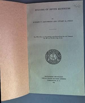 Bild des Verkufers fr Studies of Seven Siderites Sonderdruck aus: Proceedings of the United States National Museum; Vol. 107, No. 3388 zum Verkauf von books4less (Versandantiquariat Petra Gros GmbH & Co. KG)