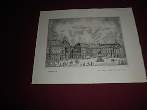 Bordeaux. La place royale en 1755. Grabado en blanco y negro