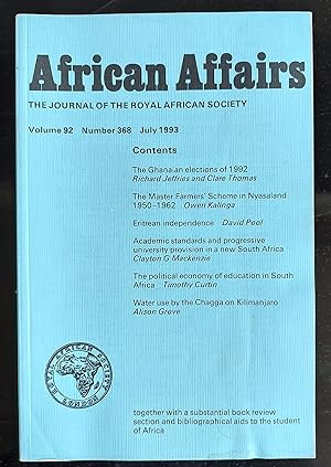 Seller image for African Affairs: Number 369 The Journal of the Royal African Society: Volume 92, 1993 for sale by Shore Books