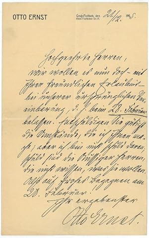 Imagen del vendedor de Eigenh. Brief mit U. a la venta por Antiquariat INLIBRIS Gilhofer Nfg. GmbH