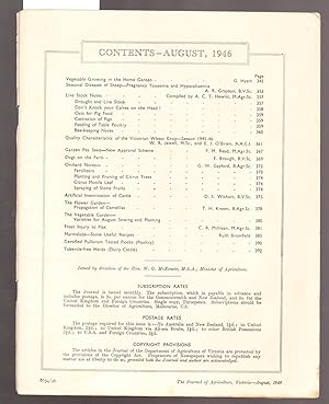 The Journal of the Department of Agriculture Victoria Australia - August 1946 Vol.44-Part 8