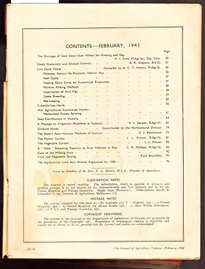 The Journal of the Department of Agriculture Victoria Australia - February 1945 Vol.XLIII-Part 2