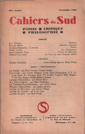 Cahiers du sud n° 210