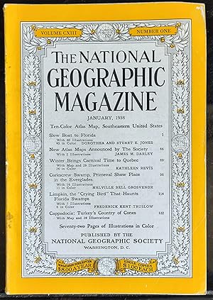 National Geographic Magazine, Volume CXIII (113), No. 1, January, 1958 / "Slow Boat to Florida," ...