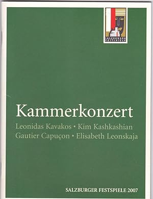 Programmheft Kammerkonzert: Leonidas Kavakos, Kim Kashkashian, Gautier Capucon, Elisabeth Leonskaja