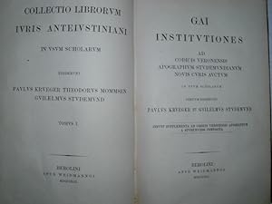 GAI INSITUTIONES Ad codicis Veronensis apographum Studemundlanum novis curis auctum. in usum scho...