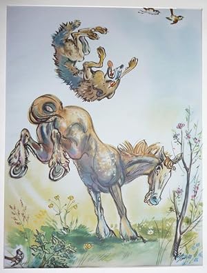 Bild des Verkufers fr Illustration d'Andr Pec : Le Cheval et le Loup zum Verkauf von Abraxas-libris