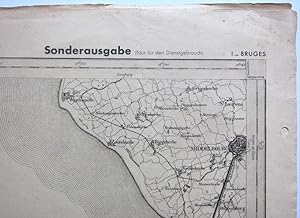 Carte de Belgique au 100.000e - Sonderausgabe - Nur für den Dienstgebrauch - I . Bruges - Militär...