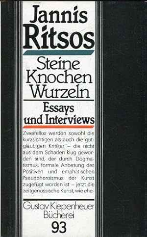 Seller image for Steine, Knochen, Wurzeln. Essays und Interviews. for sale by Antiquariat am Flughafen