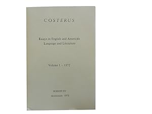 Costerus: Essays in English and American Language and Literature Volume 1 - 1972