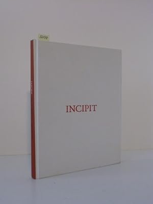 Incipit. Das Buch erschien anläßlich der Ausstellung Claudio Parmiggiani in der Galerie Serge Le ...