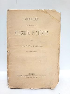 Imagen del vendedor de Introduccin al estudio de la filosofa platnica a la venta por Librera Miguel Miranda
