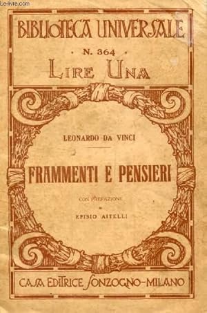 Immagine del venditore per FRAMMENTI E PENSIERI venduto da Le-Livre