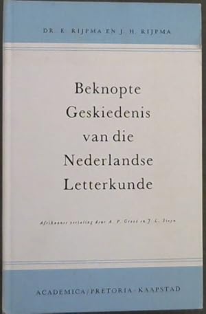 Seller image for Beknopte Geskiedenis van die Nederlandse Letterkunde for sale by Chapter 1