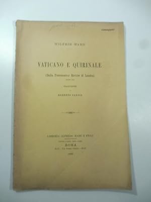 Bild des Verkufers fr Vaticano e Quirinale (Dalla Fortnightly Review di Londra), marzo 1899 zum Verkauf von Coenobium Libreria antiquaria