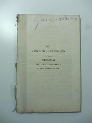 Esposizione critica-bibliografica de' fatti e documenti comprovanti l'originalita' del codice ces...