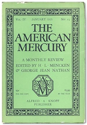 The American Mercury, Vol. IV, no. 13, January, 1925