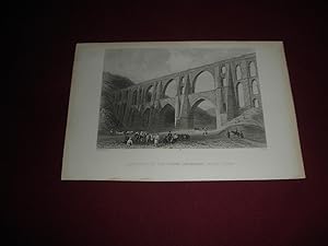 Aqueduct of the greek emperors, near Pyrgu. Grabado en blanco y negro