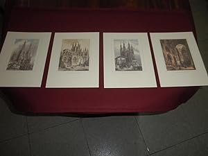 Carpeta con 4 grabados de la catedral de Burgos