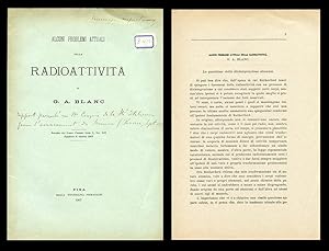 Seller image for Alcuni Problemi Attuai Della Radioattivit Offprint from Nuovo Cimemto Serie V, Vol. XIV, Fascicolo di Ottobre 1907, pp. 1-20 for sale by Atticus Rare Books