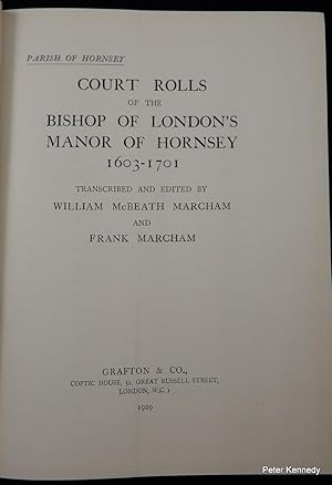 Parish of Hornsey: Court Rolls of the Bishop of London's Manor of Hornsey