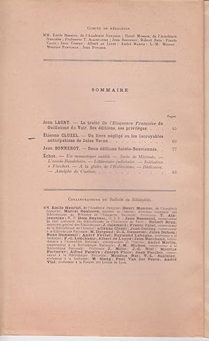 Image du vendeur pour BULLETIN DU BIBLIOPHILE ET DU BIBLIOTHECAIRE fonde en 1834 par J. TECHENER. Revue bimestrielle 1959 - 2 mis en vente par CANO