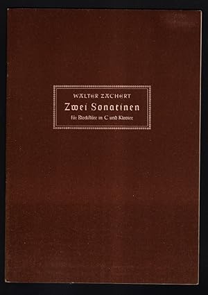 Bild des Verkufers fr Zwei (2) Sonatinen fr Blockflte in C und Klavier, Werk 83 Nr 1, 2 zum Verkauf von Antiquariat Peda
