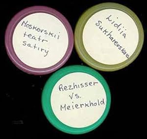 Three rolls of microfilm labeled Rezhisser Vs. Meierkhold, Moskovskii and Lidiia Sukharevskaia.