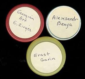 Three rolls of microfilm labeled Georgian Art E. Zinger, Aleksandr Benya, Erast Garin.