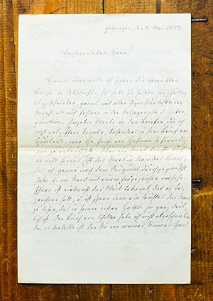 Bild des Verkufers fr Eigenhndiger Brief an einen ungenannten Philologen und Kollegen des verstorbenen Gatten. zum Verkauf von Antiquariat Thomas Rezek