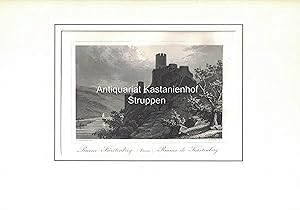 Bild des Verkufers fr Ruine Frstenberg (Rhein) Ruines de Furstenberg. Original-Stahlstich.,C. Jgel, zum Verkauf von Antiquariat Kastanienhof