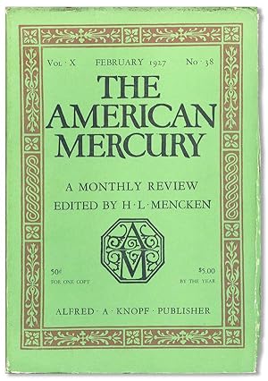 The American Mercury, Vol. X, no. 38, February, 1927