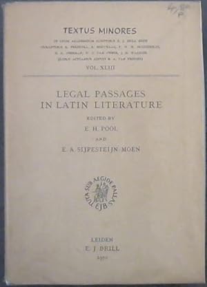 Bild des Verkufers fr Legal Passages In Latin Literature zum Verkauf von Chapter 1